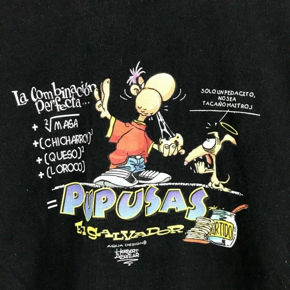 Vintage AQUA El Salvador Art T-Shirt - Picture 2 of 4